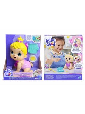 Baby Alive Lil Snacks Doll | Blonde Baby Doll w/ Accessories | Interactive